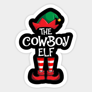 Cowboy Elf Matching Family Christmas Country Sticker